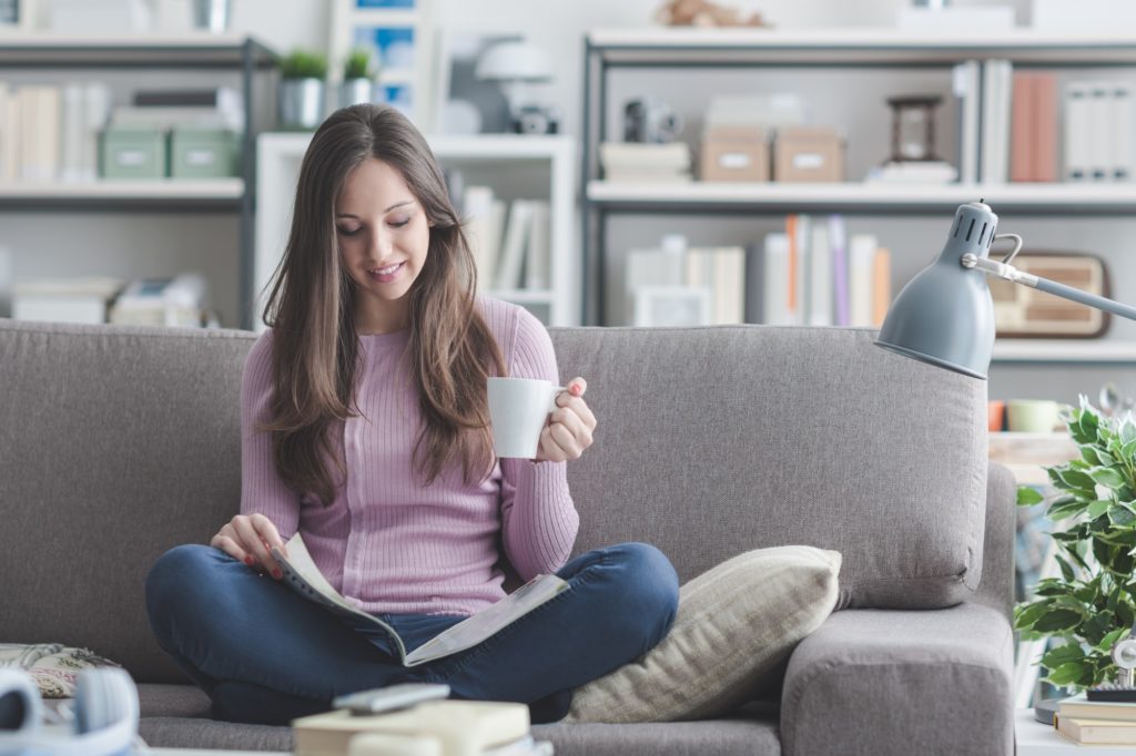 Girl relaxing at home